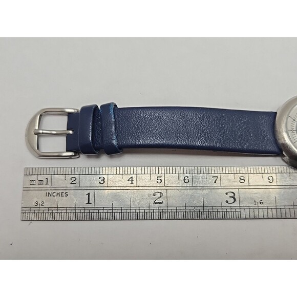 Cross WFK19 Bullseye Blue Dial Quartz Watch Date Womens Silver Tone New Battery - Picture 9 of 12